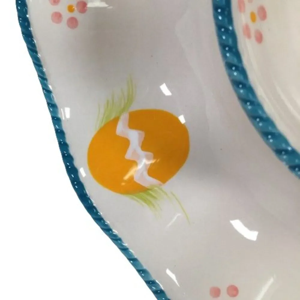 Temp-tations Old World Easter Chip Dip Vegetable Serving Plate Platter Tray Eggs